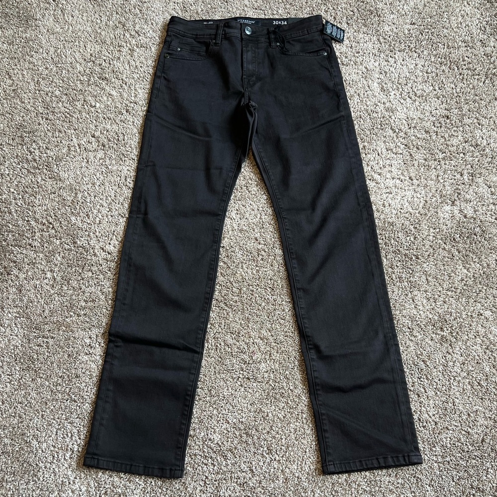 Liverpool Men’s Dark Brown Relaxed Straight Jeans 30 NEW Casual Stretch Dressy